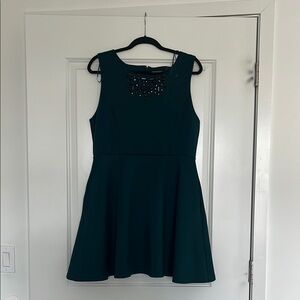 Embellished Green Mini Dress